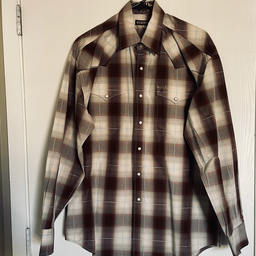 Stetson men’s western cowboy shirt size L